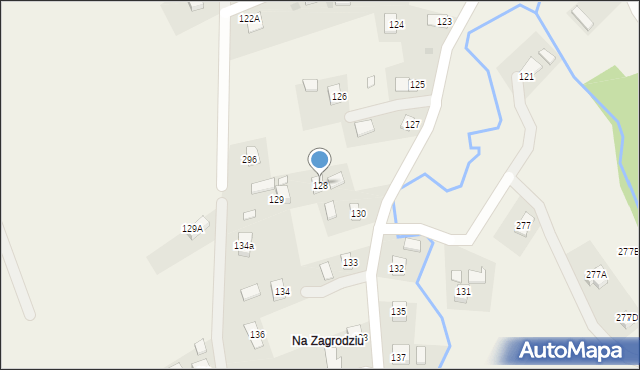 Zahutyń, Zahutyń, 128, mapa Zahutyń