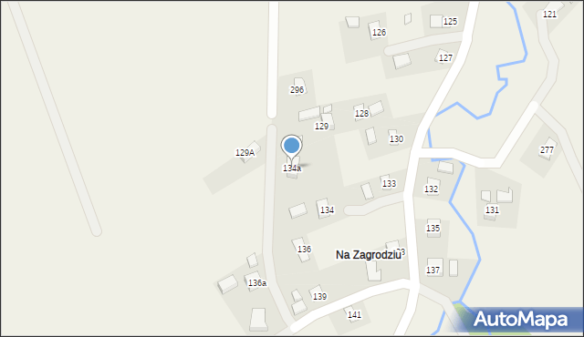 Zahutyń, Zahutyń, 134a, mapa Zahutyń