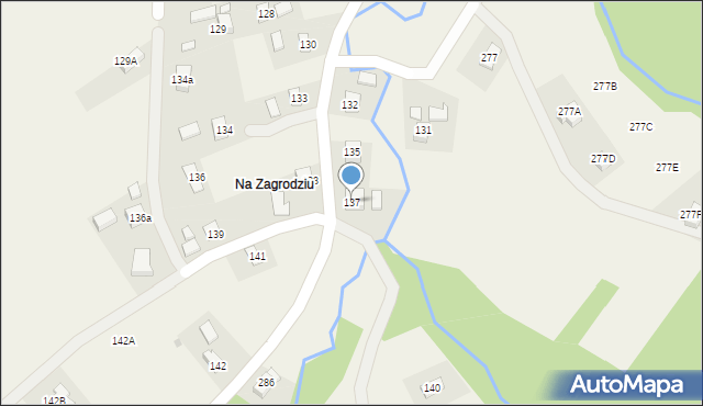 Zahutyń, Zahutyń, 137, mapa Zahutyń