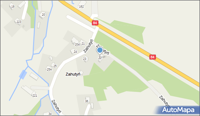 Zahutyń, Zahutyń, 22, mapa Zahutyń