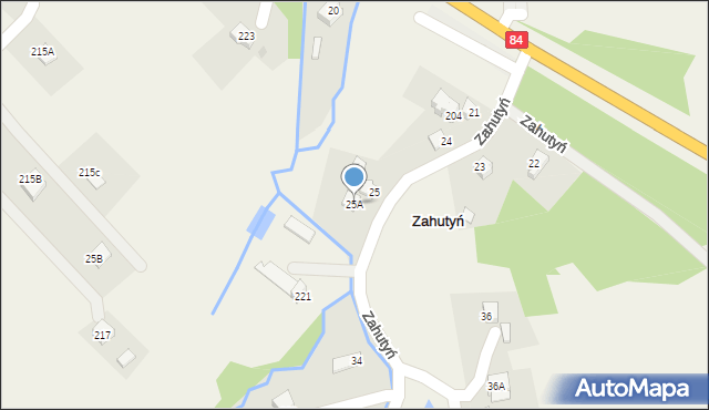 Zahutyń, Zahutyń, 25A, mapa Zahutyń