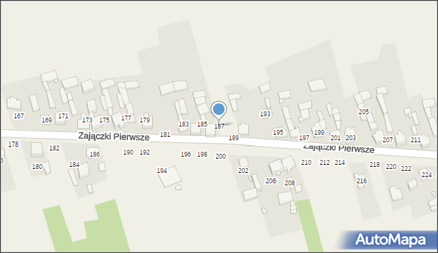 Zajączki Pierwsze, Zajączki Pierwsze, 187, mapa Zajączki Pierwsze