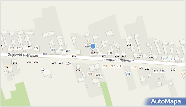 Zajączki Pierwsze, Zajączki Pierwsze, 195, mapa Zajączki Pierwsze