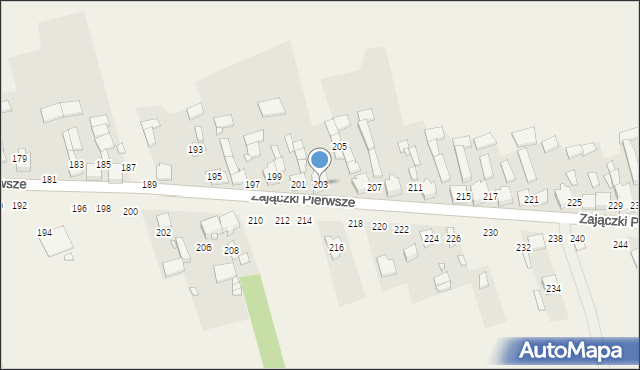 Zajączki Pierwsze, Zajączki Pierwsze, 203, mapa Zajączki Pierwsze