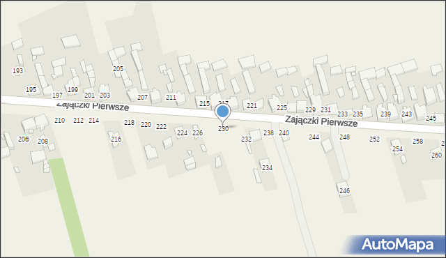 Zajączki Pierwsze, Zajączki Pierwsze, 230, mapa Zajączki Pierwsze