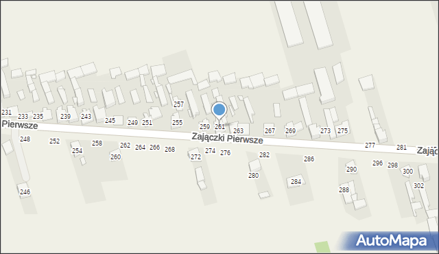 Zajączki Pierwsze, Zajączki Pierwsze, 261, mapa Zajączki Pierwsze