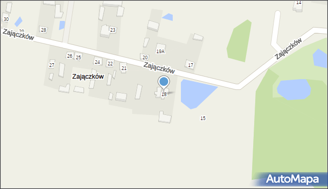 Zajączków, Zajączków, 18, mapa Zajączków