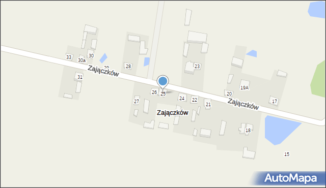 Zajączków, Zajączków, 25, mapa Zajączków