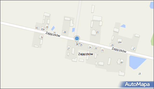 Zajączków, Zajączków, 26, mapa Zajączków