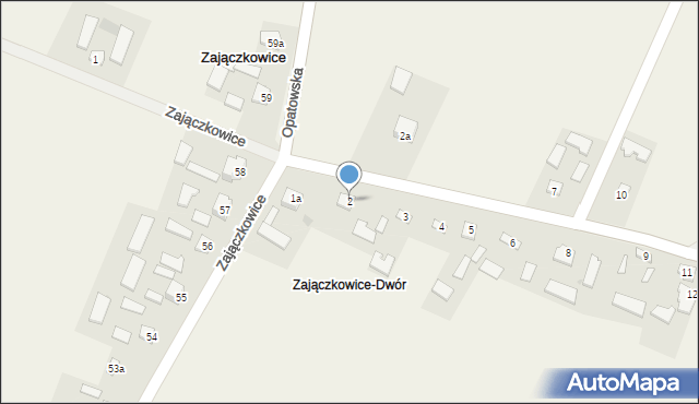 Zajączkowice, Zajączkowice, 2, mapa Zajączkowice