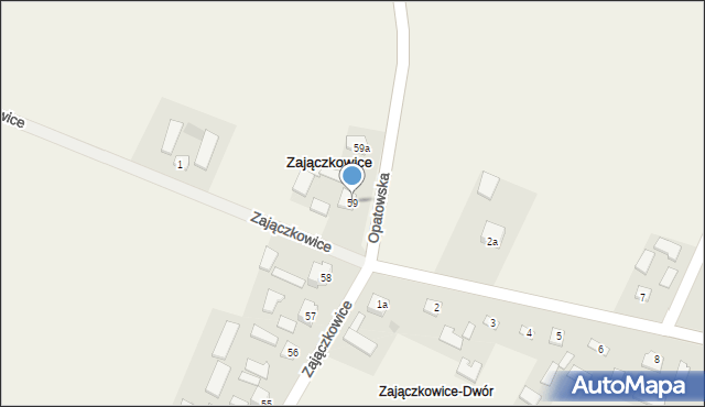 Zajączkowice, Zajączkowice, 59, mapa Zajączkowice