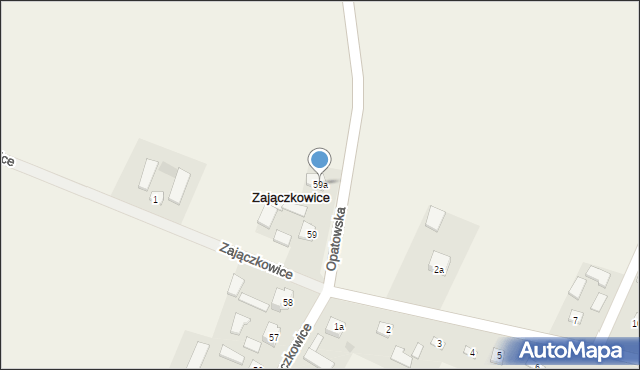 Zajączkowice, Zajączkowice, 59a, mapa Zajączkowice