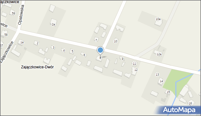 Zajączkowice, Zajączkowice, 8, mapa Zajączkowice