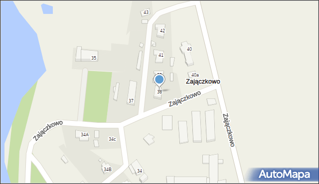 Zajączkowo, Zajączkowo, 38, mapa Zajączkowo