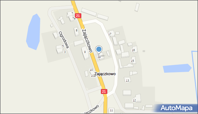 Zajączkowo, Zajączkowo, 14, mapa Zajączkowo