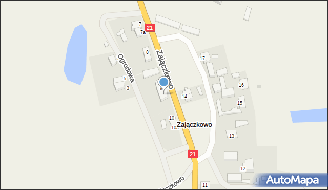 Zajączkowo, Zajączkowo, 9a, mapa Zajączkowo