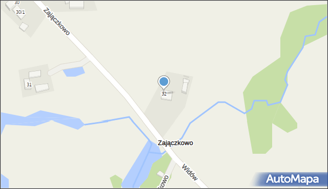 Zajączkowo, Zajączkowo, 32, mapa Zajączkowo