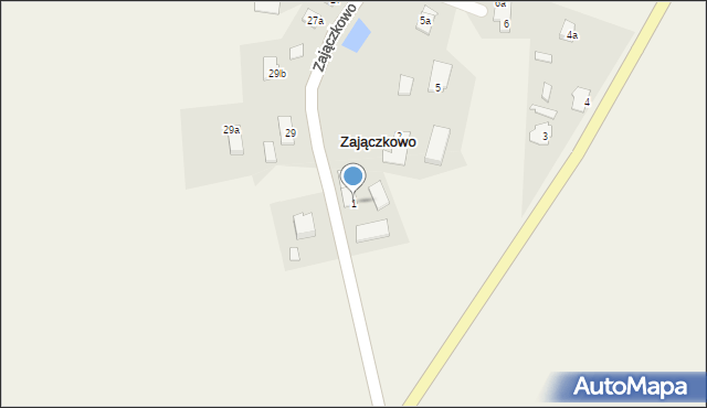 Zajączkowo, Zajączkowo, 1, mapa Zajączkowo