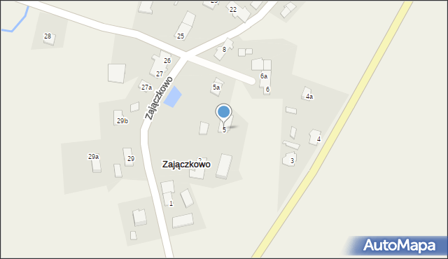 Zajączkowo, Zajączkowo, 5, mapa Zajączkowo