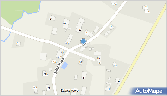 Zajączkowo, Zajączkowo, 8, mapa Zajączkowo