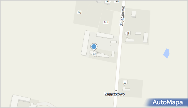 Zajączkowo, Zajączkowo, 13, mapa Zajączkowo