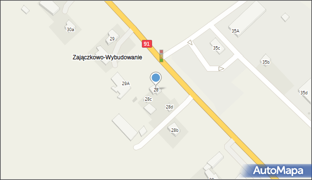 Zajączkowo, Zajączkowo, 28, mapa Zajączkowo