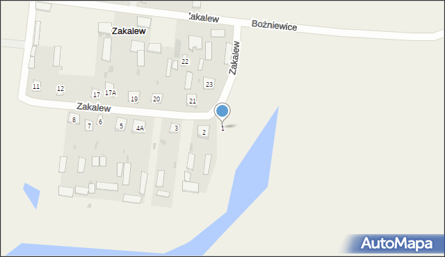 Zakalew, Zakalew, 1, mapa Zakalew