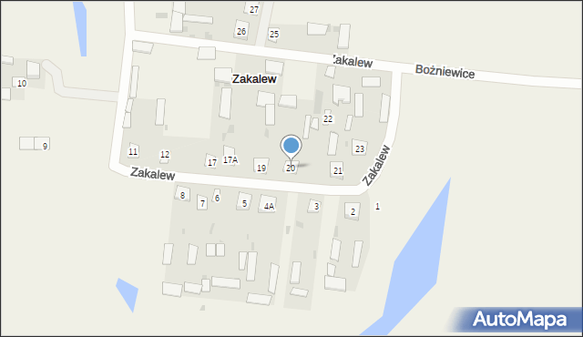 Zakalew, Zakalew, 20, mapa Zakalew