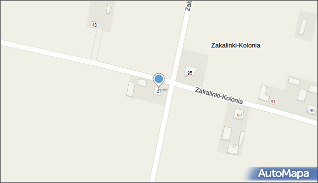 Zakalinki-Kolonia, Zakalinki-Kolonia, 47, mapa Zakalinki-Kolonia