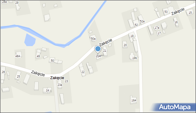 Zakęcie, Zakęcie, 21A, mapa Zakęcie