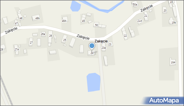 Zakęcie, Zakęcie, 24, mapa Zakęcie