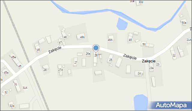 Zakęcie, Zakęcie, 26, mapa Zakęcie