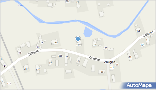 Zakęcie, Zakęcie, 48A, mapa Zakęcie