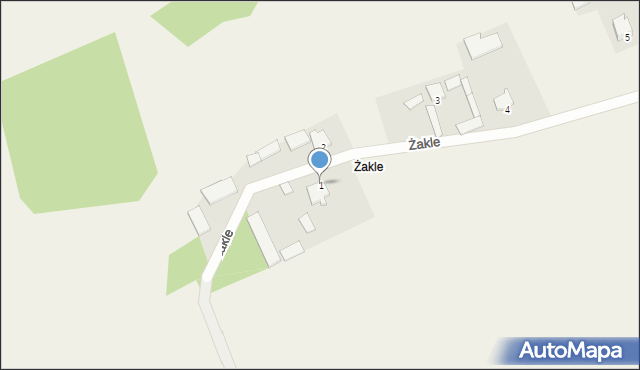 Żakle, Żakle, 1, mapa Żakle