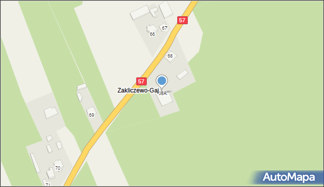 Zakliczewo, Zakliczewo, 68A, mapa Zakliczewo