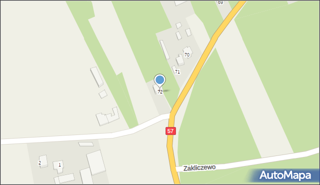 Zakliczewo, Zakliczewo, 72, mapa Zakliczewo