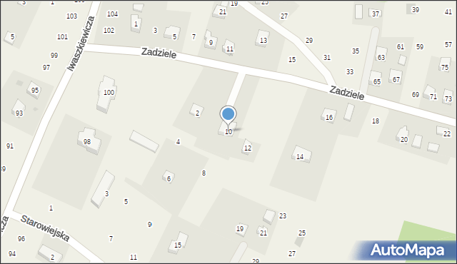 Zakliczyn, Zadziele, 10, mapa Zakliczyn