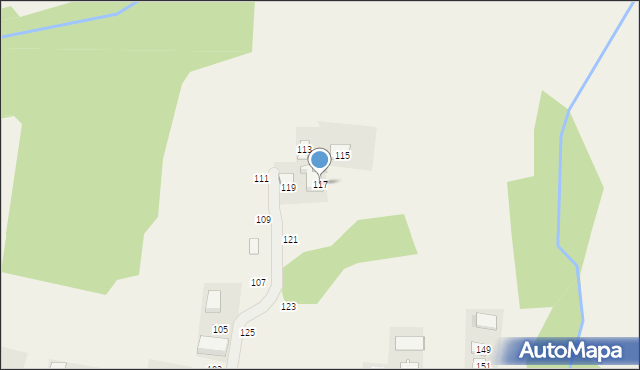 Zakliczyn, Zadziele, 117, mapa Zakliczyn