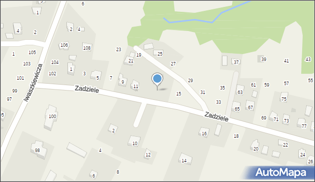 Zakliczyn, Zadziele, 13, mapa Zakliczyn