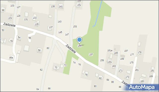 Zakliczyn, Zadziele, 155, mapa Zakliczyn