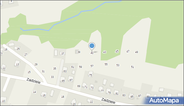 Zakliczyn, Zadziele, 41, mapa Zakliczyn