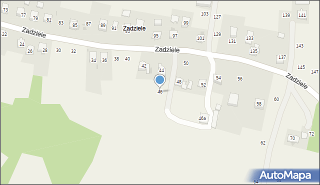 Zakliczyn, Zadziele, 46, mapa Zakliczyn