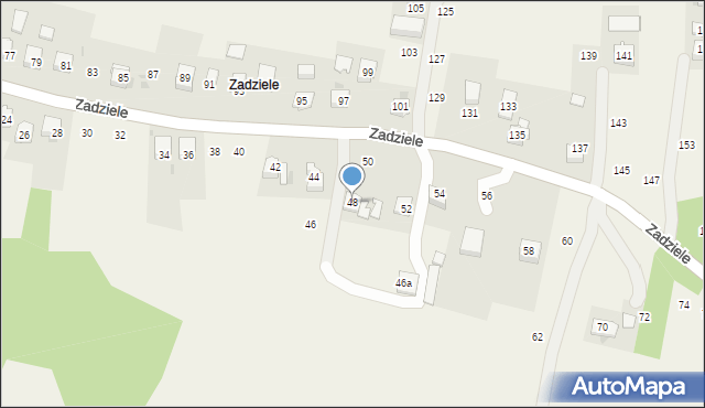 Zakliczyn, Zadziele, 48, mapa Zakliczyn