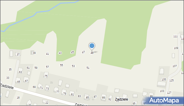 Zakliczyn, Zadziele, 49, mapa Zakliczyn