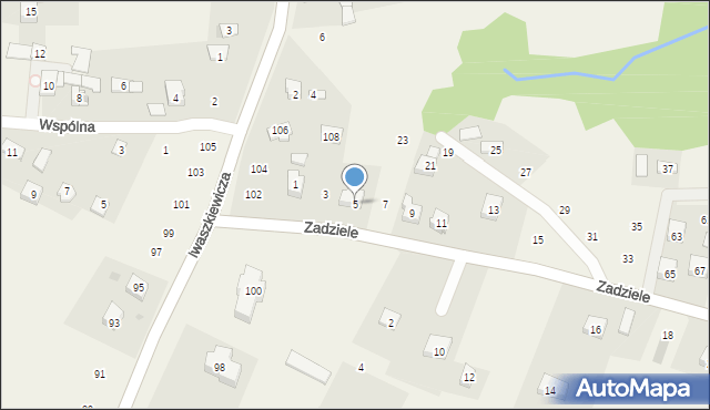 Zakliczyn, Zadziele, 5, mapa Zakliczyn