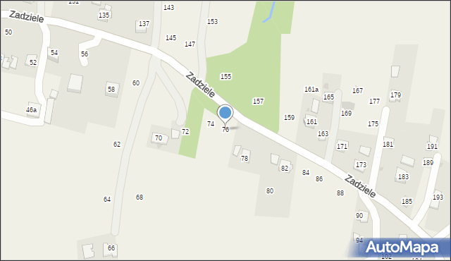 Zakliczyn, Zadziele, 76, mapa Zakliczyn