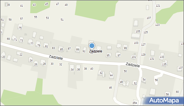 Zakliczyn, Zadziele, 93, mapa Zakliczyn