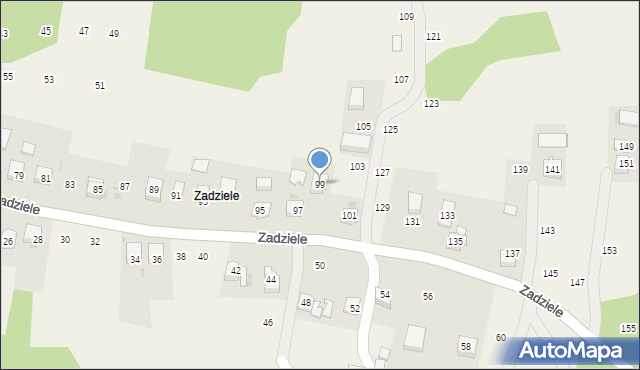 Zakliczyn, Zadziele, 99, mapa Zakliczyn