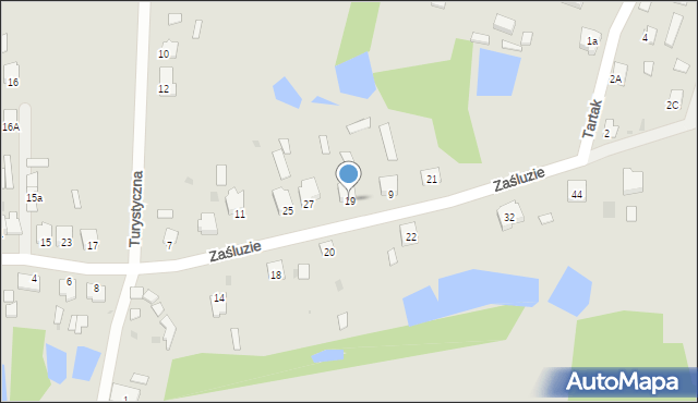 Zaklików, Zaśluzie, 19, mapa Zaklików