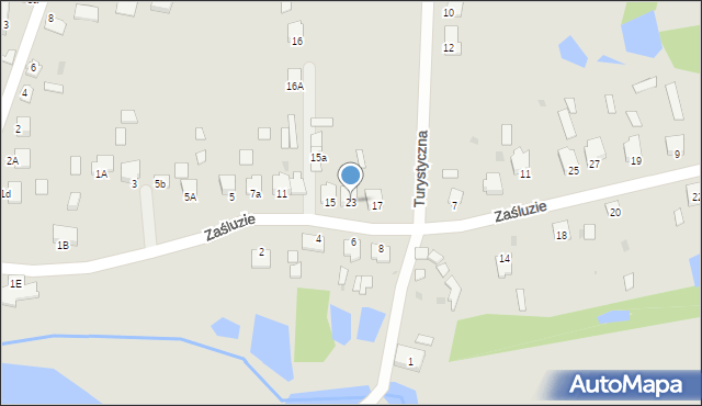 Zaklików, Zaśluzie, 23, mapa Zaklików